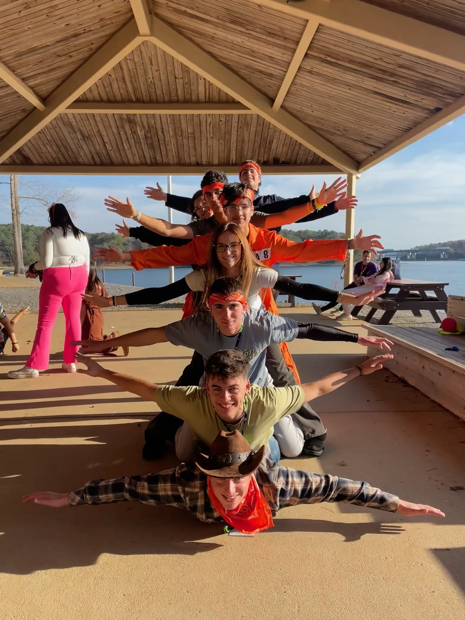 2025-2026 Shinshinim poses with campers