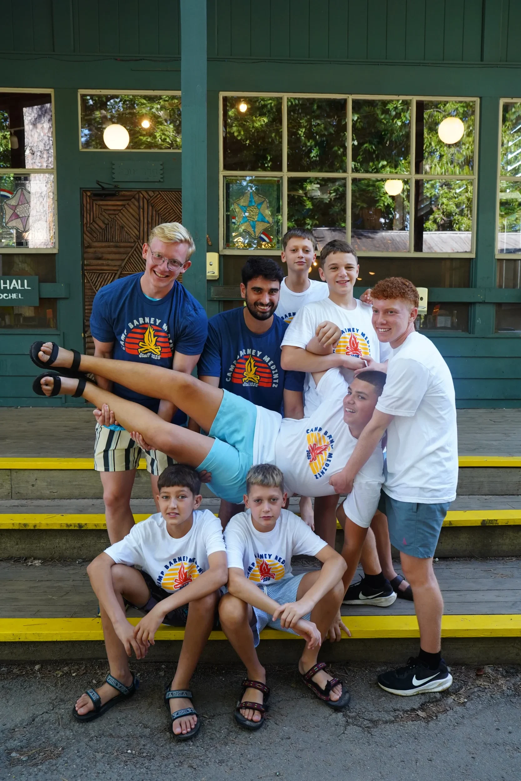 Campers2Gether Silly Group Photo of Boy Campers at Camp Barney Medintz